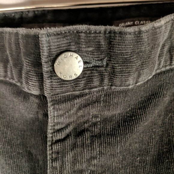 Michael Kors Corduroy Grant Classic Fit Pants Black 40x32 Cotton Men's Graphite - Picture 6 of 13